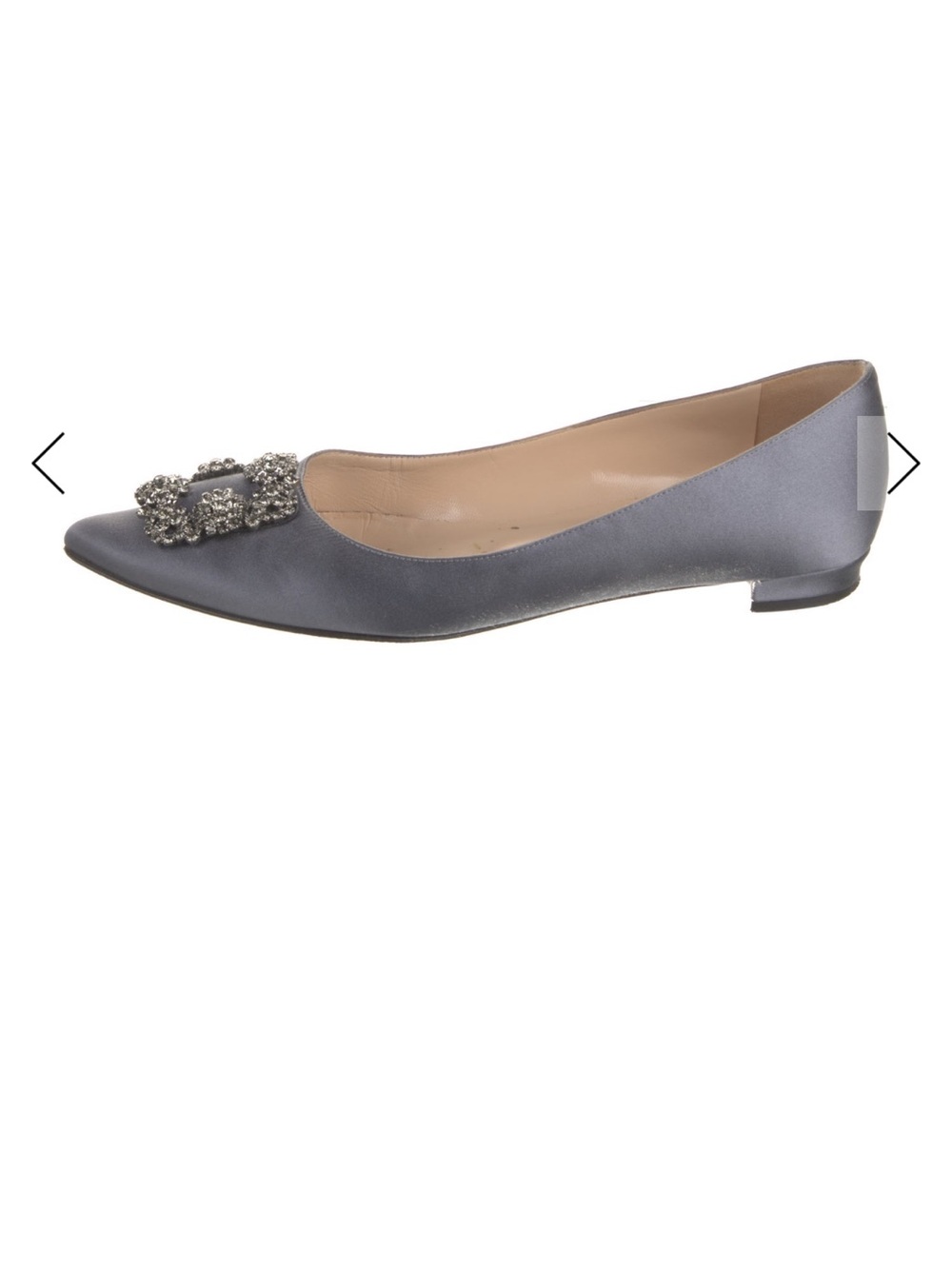 Manolo Blahnik Slate Gray Hangisi flat